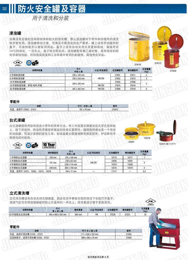 美國杰斯瑞特，justrite，臺式浸泡罐，立式清洗槽，清洗罐